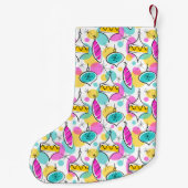 レトロツリーボーブル数々のストッキング2面 スモールクリスマスストッキング (裏面)