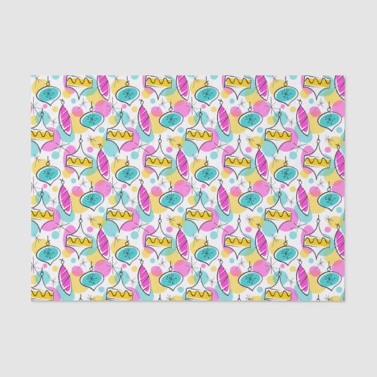 レトロツリーボーブル数々のティッシュペーパー 薄葉紙 (正面)