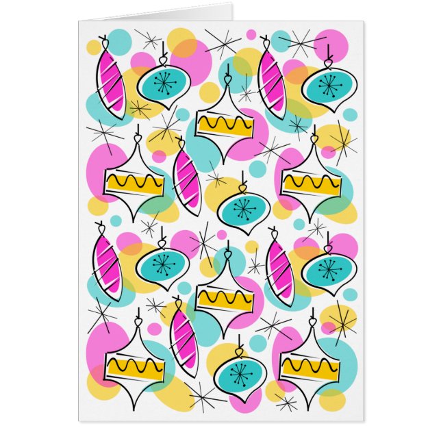 レトロツリーボー数々のブルグリーティングカード (正面)