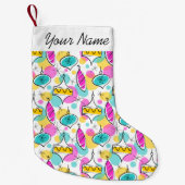レトロツリーボー数々のブル名ストッキング2面 スモールクリスマスストッキング (正面)