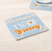 レトロツーグルーヴィボーイズ2nd誕生日 スクエアペーパーコースター (アングル)