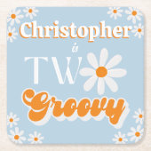 レトロツーグルーヴィボーイズ2nd誕生日 スクエアペーパーコースター (正面)