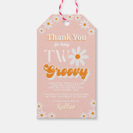 レトロツーグルーヴィーガールズセカンドバースデー ギフトタグ