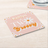 レトロツーグルーヴィーガールズセカンドバースデー スクエアペーパーコースター (アングル)