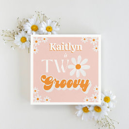 レトロツーグルーヴィーガールズセカンドバースデー スタンダードカクテルナプキン