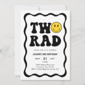 レトロツーラッドボーイ 2歳の誕生日パーティー 招待状 (正面)