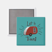 レトロティアドロップキャンパーマグネット マグネット (正面/裏面)