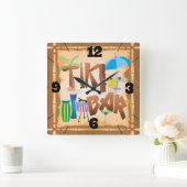 レトロティキバー スクエア壁時計 (ホーム)