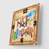 レトロティキバー スクエア壁時計 (傾斜)