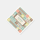 レトロティキパーティーアロハ誕生日 スタンダードカクテルナプキン (角)