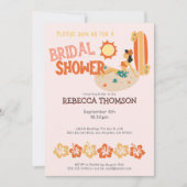 レトロティキ熱帯サーフビーチブライダルシャワー 招待状 (正面)