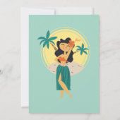 レトロティキ熱帯サーフビーチブライダルシャワー 招待状 (裏面)