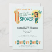 レトロティキ熱帯ブライダルシャワー 招待状 (正面)