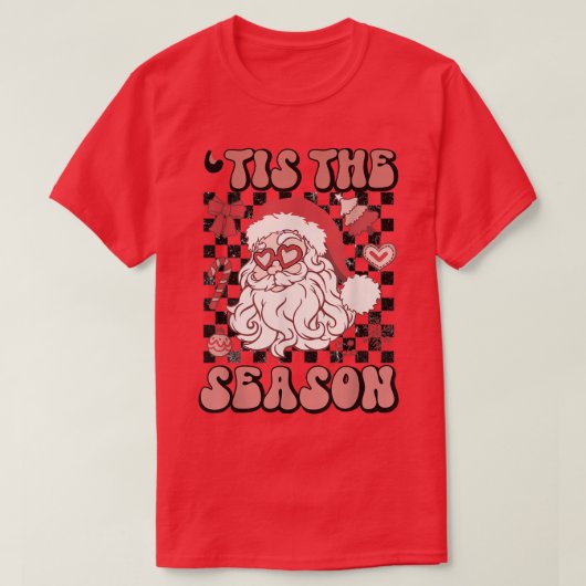 レトロティスザシーズンサンタクロースクリスマス家族 Tシャツ (デザイン正面)