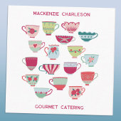 レトロティーカップケータリングベーカリーカフェ スクエア名刺