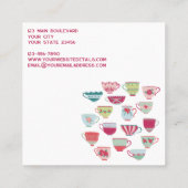 レトロティーカップケータリングベーカリーカフェ スクエア名刺 (裏面)