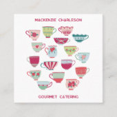 レトロティーカップケータリングベーカリーカフェ スクエア名刺 (正面)