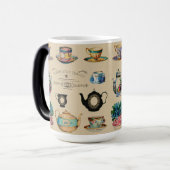 レトロティーカップヴィンテージ広告コーヒーマグ モーフィングマグカップ (正面左)