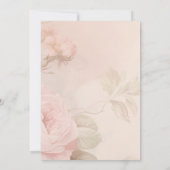 レトロティーセットフラワーズブライダルシャワー 招待状 (裏面)