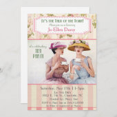 レトロティーパーティの招待状 招待状 (正面/裏面)