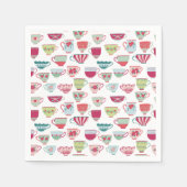 レトロティーパーティーパモダンステル スタンダードカクテルナプキン (正面)