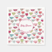 レトロティーパーティーベビーシャワーパーソナライズされた スタンダードカクテルナプキン (正面)