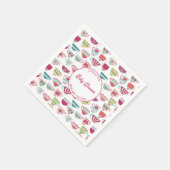 レトロティーパーティーベビーシャワーパーソナライズされた スタンダードカクテルナプキン (角)