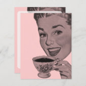 レトロティーパーティー 招待状 (正面/裏面)