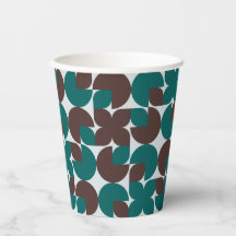 レトロティール（緑がかった色）と茶色のオーガニック形状