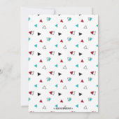 レトロティール(緑がかった色)と赤ボーリング誕生会 招待状 (裏面)