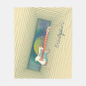 レトロティール（緑がかった色）エレキカッコいいタパーソナライズされたー名 フリースブランケット (正面)