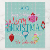 レトロティール(緑がかった色)オーナメント ワインラベル (シングルラベル)