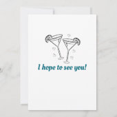 レトロティール（緑がかった色）カクテルウーマンズ50歳の誕生日パーティー 招待状 (裏面)