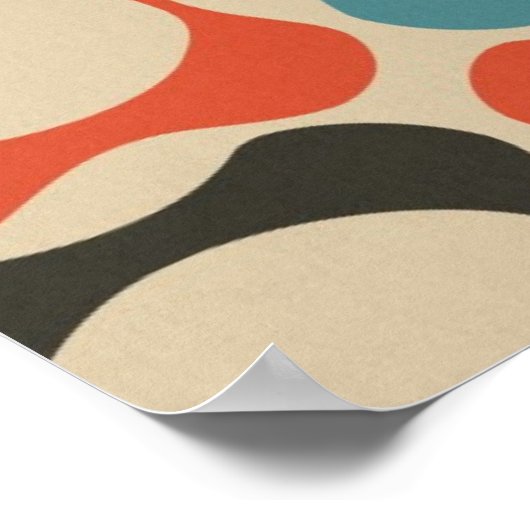 レトロティール(緑がかった色)、サーモンオレンジ、タウペ、タン ポスター (角)