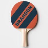 レトロティール（緑がかった色）スはっきりしたプストライプラッシュ名 卓球ラケット (裏面)