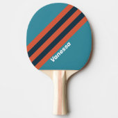 レトロティール（緑がかった色）スプラッストライプシュの名前 卓球ラケット (正面)