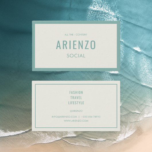 レトロティール（緑がかった色）ソーシャルメディアインフルエンサーの名刺 名刺