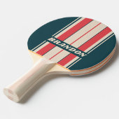 レトロティール（緑がかった色）ビーボーストライプドの名前 卓球ラケット (正面アングル)