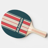 レトロティール（緑がかった色）ビーボーストライプドの名前 卓球ラケット (横)