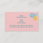 レトロティール（緑がかった色）、ピンクペイズリーモチーフ 名刺 (裏面)