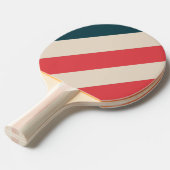 レトロティール（緑がかった色）ヴィーはっきりしたストライプズ 卓球ラケット (正面アングル)