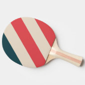 レトロティール（緑がかった色）ヴィーはっきりしたストライプズ 卓球ラケット (横)
