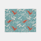 レトロティール(緑がかった色)山羊座〔占星術の〕十二宮図フェスティバル動物 フリースブランケット (正面(横))