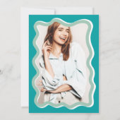 レトロティール(緑がかった色)曲線の波形目盛り 招待状 (裏面)