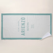 レトロティール（緑がかった色）SNSインフルエンサーのプロモーション ビーチタオル (正面)