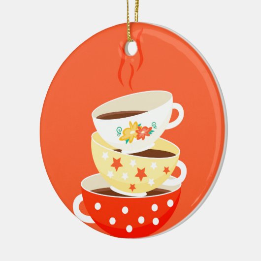 レトロティーヴィンテージティーカップお洒落アート セラミックオーナメント (左)