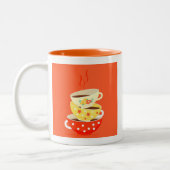 レトロティーヴィンテージティーカップお洒落アート ツートーンマグカップ (左)