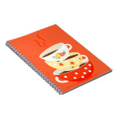 レトロティーヴィンテージティーカップお洒落アート ノートブック (右側)