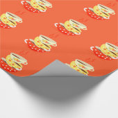 レトロティーヴィンテージティーカップお洒落アート ラッピングペーパー (角)