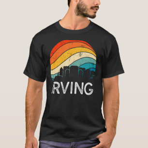 レトロテキサス州アーヴィングスカイラインヴィンテージ都市高層ビル Tシャツ